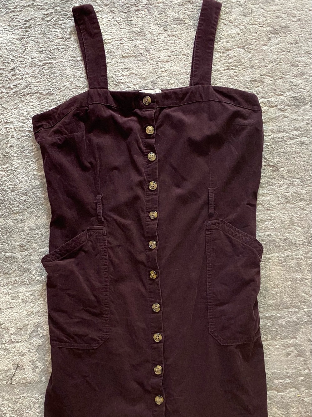 Universal Thread Brown Corduroy Button-Front Jumper Dress